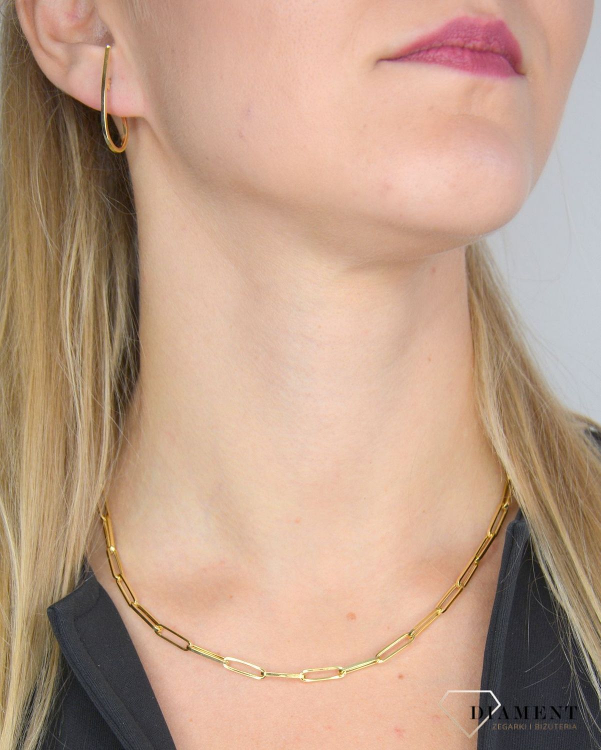 Złote kolczyki koła 585 gładkie polaris DIA-KLC-E5LBJAN06-102 OR205574.jpg